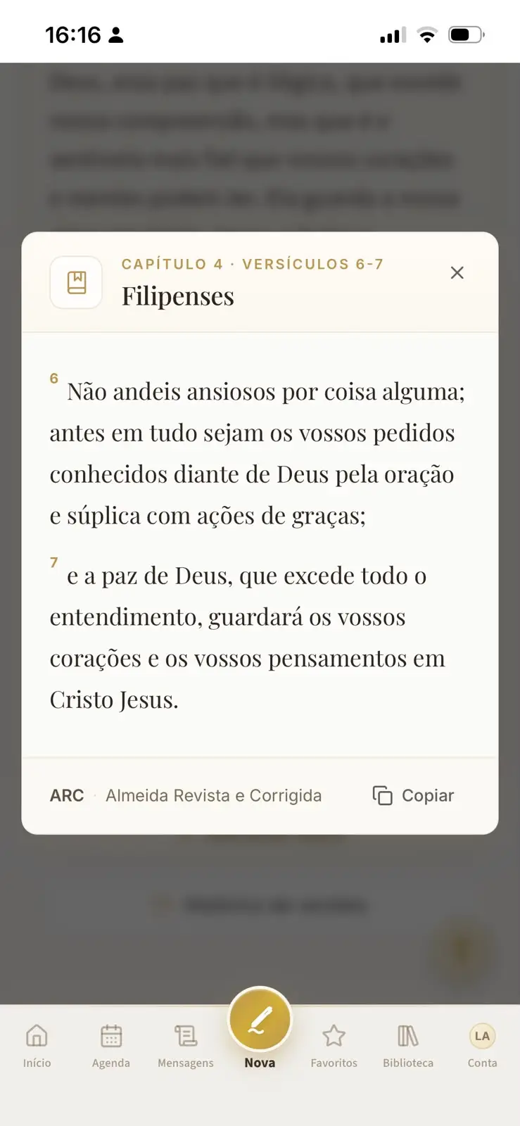 Tela do SermonFlow com a passagem bíblica aberta para consulta
