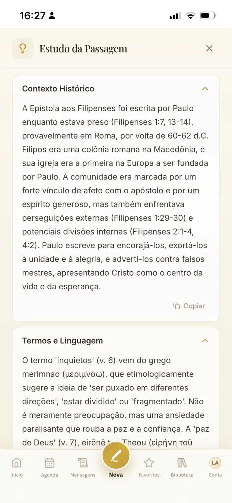 Estudo da Passagem: contexto histórico e termos originais
