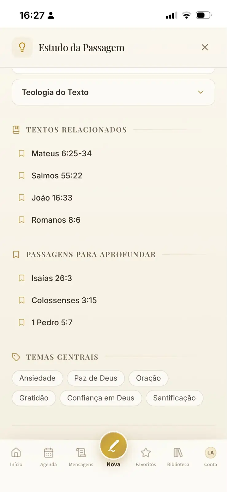 Estudo da Passagem: textos relacionados e temas centrais