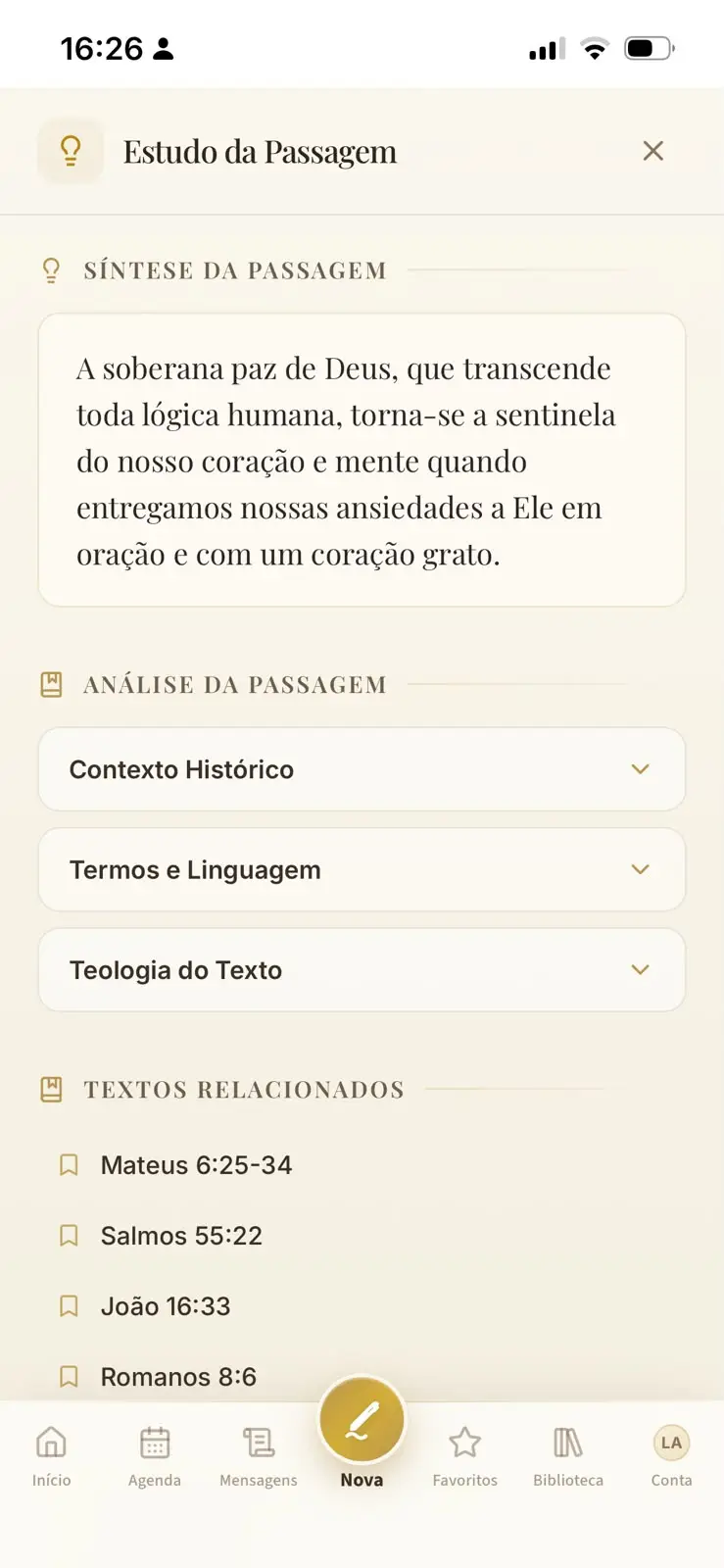 Estudo da Passagem: síntese e análise do texto
